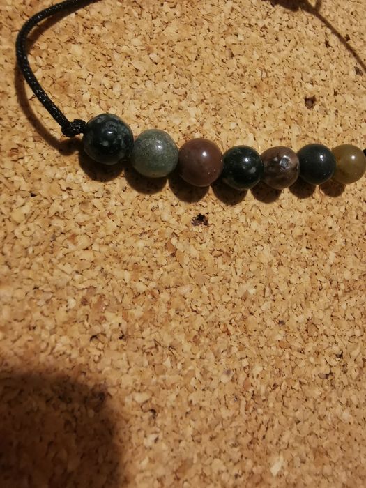 Bransoletka handmade agat mszysty kamienie naturalne