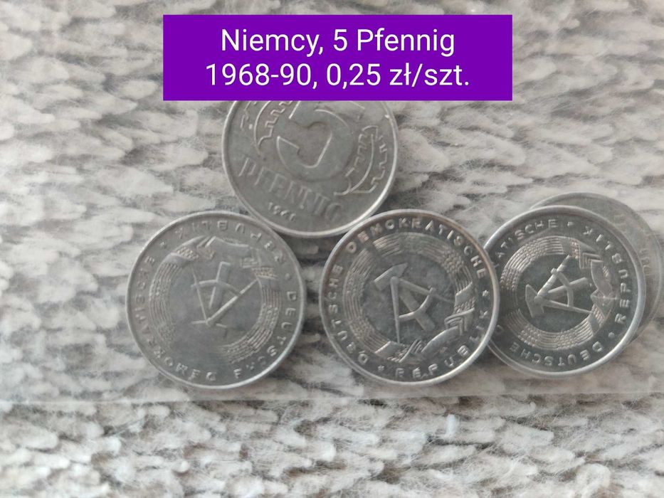 Monety Niemieckie Rfn Nrd Fenigi 1, 2, 5, 10 Pfennig