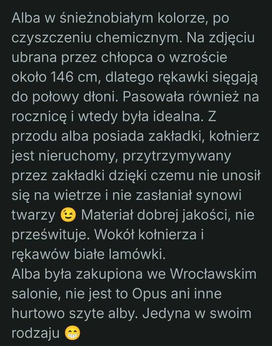 Alba komunijna, 146 cm