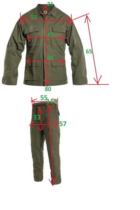 Військовий костюм літній, Mil-Tec Teesar BDU Rip-Stop, Olive, (на спеку