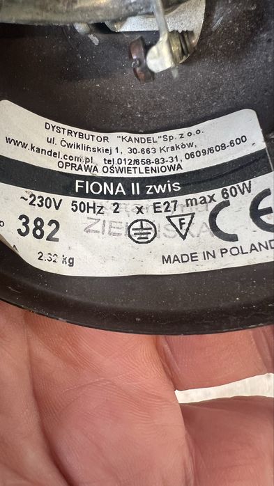 Kandel FIONA II komplet 2 lamp wiszących | rustykalne | metal + szkło | E27