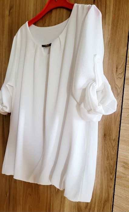 Bluzka damska elegancka biała wizytowa Rozmiar XS