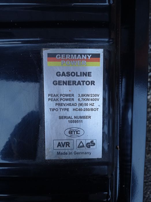 Генератор бензиновий трифазний, 3,8-6,7кВт