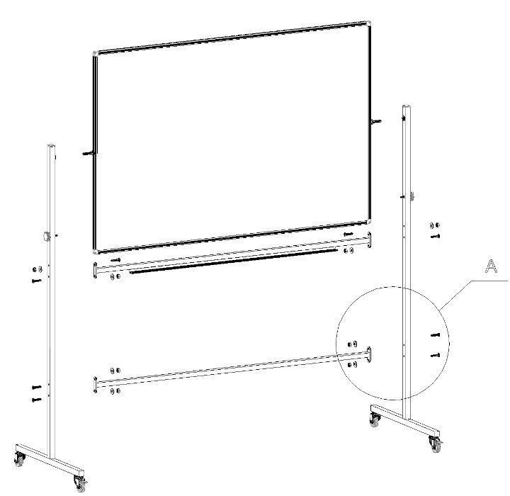 Комбінована поворотна двостороння дошка на колесах 90х120