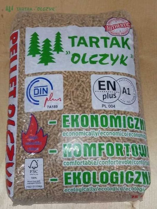 Pellet pelet drzewny Olczyk 6mm DIN plus norma.