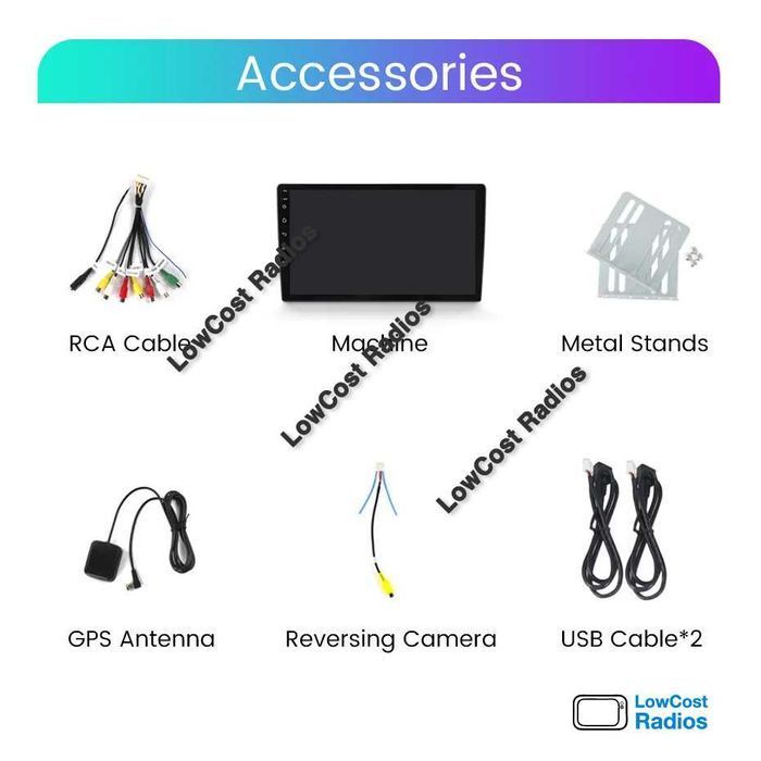 Rádio 2DIN, Tablet Host 7", 9", 10" - Android 15 - GPS, BT, USB, Wifi