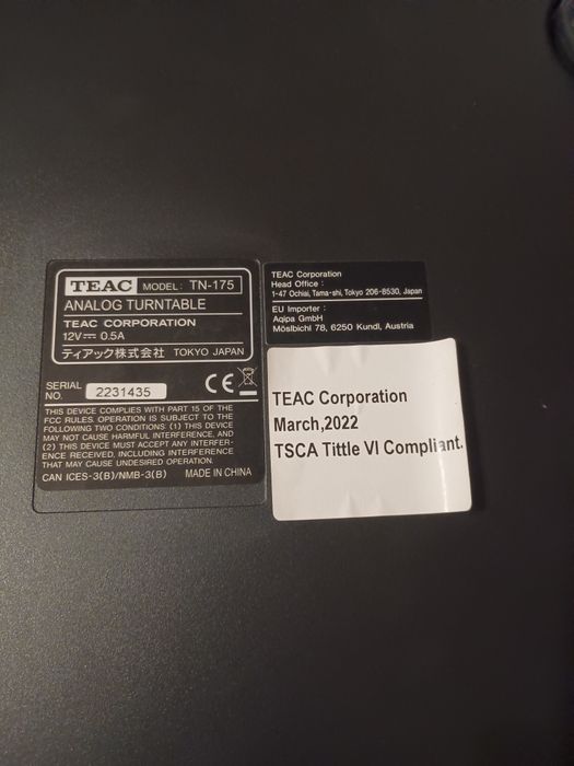 Automatyczny gramofon TEAC TN-175 czarny (Phono/Line)