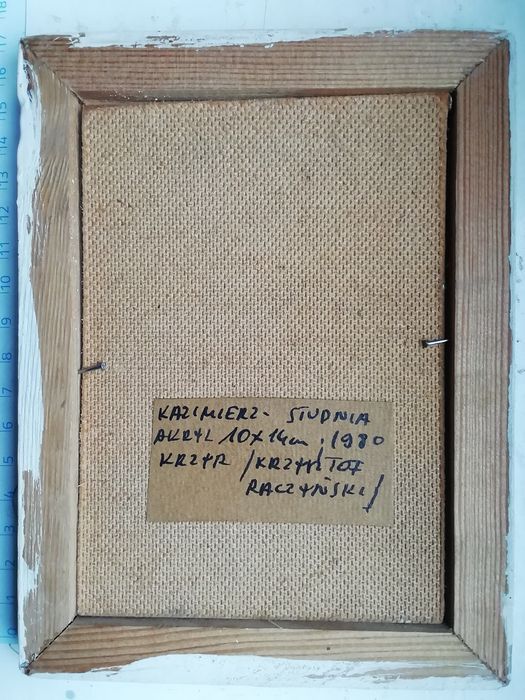 Obraz Kazimierz Dolny nad Wisłą sygn. KRZYR , olej , tektura , ramki