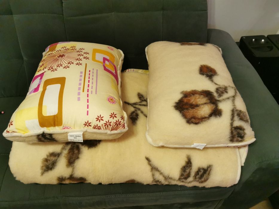 Ekskluzywny zestaw pościeli wełnianej Wooltex- Kołdra i dwie poduszki