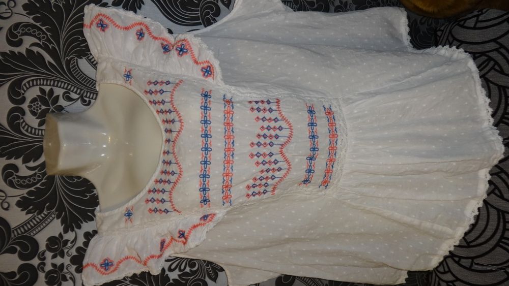 Белая вышиванка блуза блузка с вышивкой большой размер 56 58