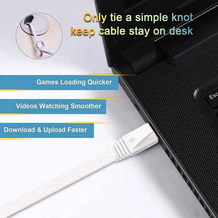 Ethernet Cat 6 UTP плоский высокоскоростной сетевой кабель 0.5м