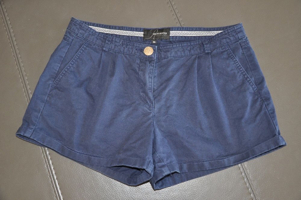 Spodenki damskie Reserved 36 krótkie granatowe szorty S Ideał bermudy