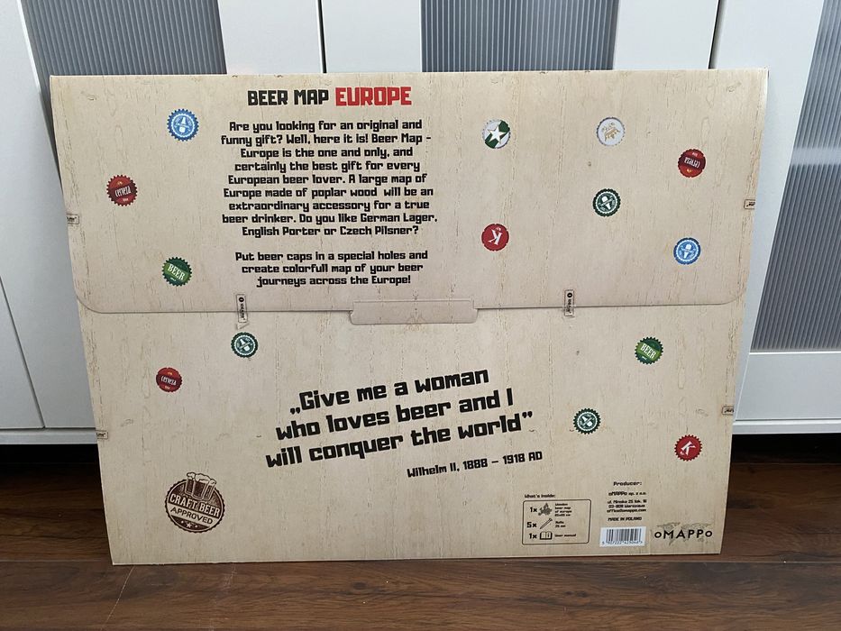 Piwna mapa Europy świetny prezent dekoracja