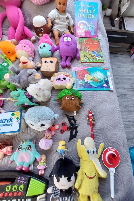 Zabawki, zestaw XXL, książki, puzle, pluszaki, lalki, organki