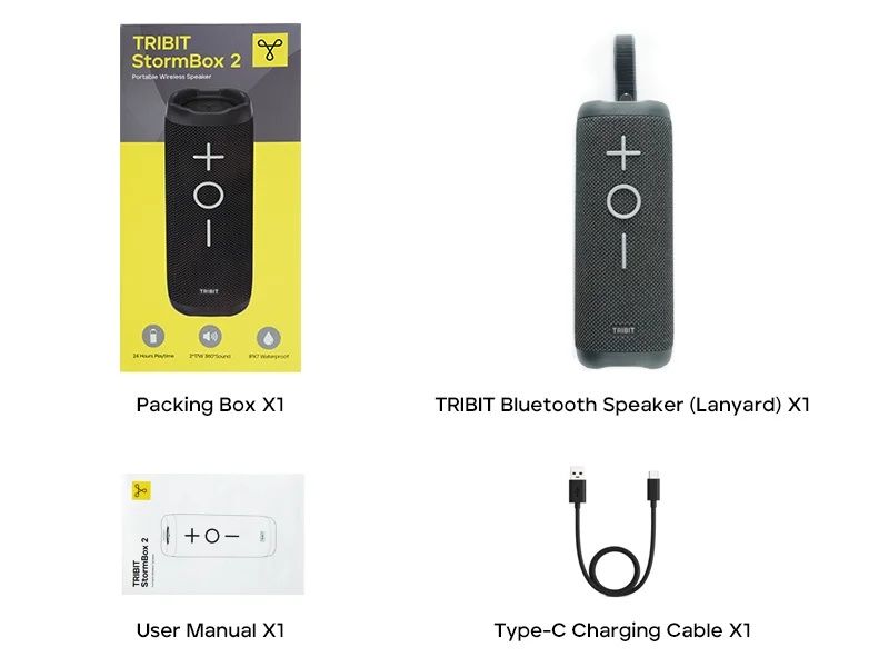 Колонка 34W Tribit StormBox 2 портативная беспроводная акустика charge