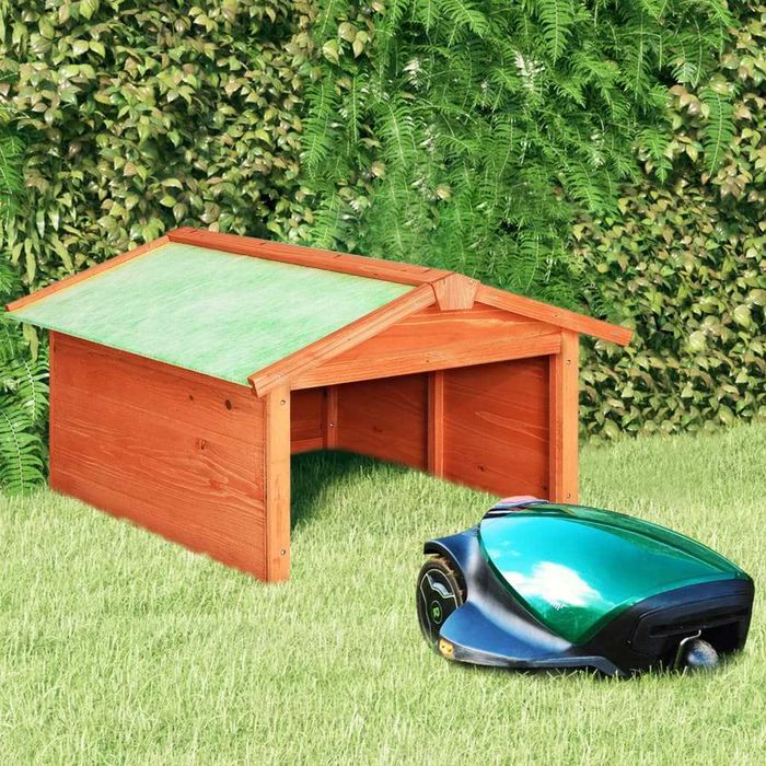 Domek ogrodowy garaż dla kosiarki robotycznej, 72x87x50, lite drewno jodłowe