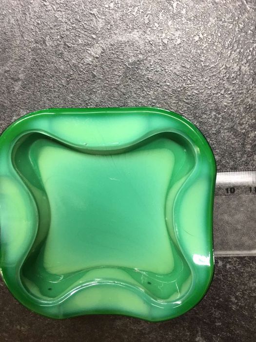 Пепельница чешское малахитовое стекло Bohemia ваза конфетница