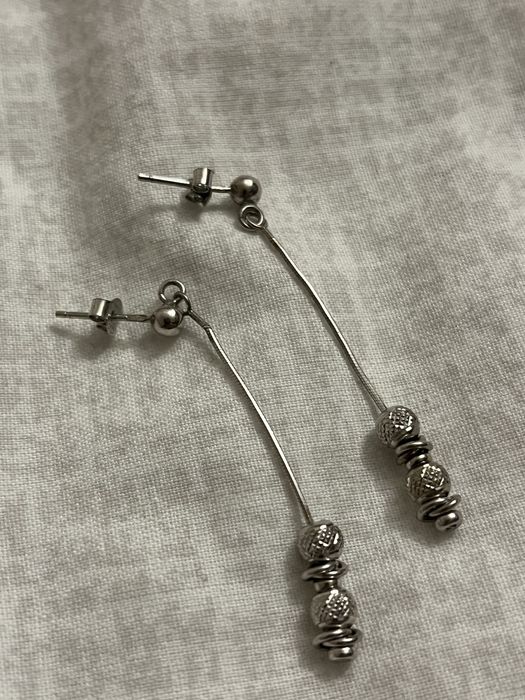 Срібні довгі сережки - пусети