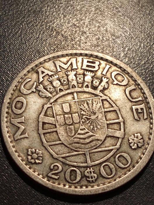 20 escudos - Moçambique 1955	- PRATA - Soberba