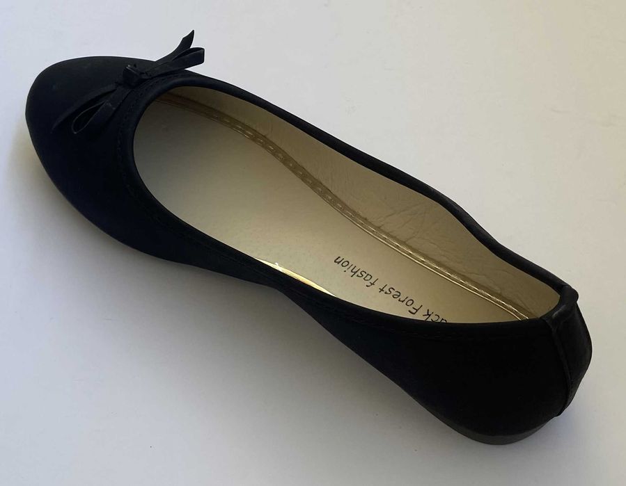 Czarne gładkie baleriny z kokardą rozmiar 37