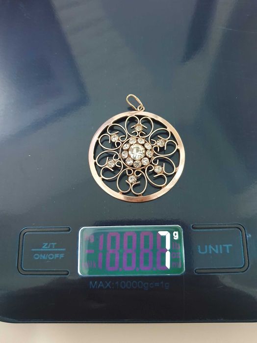 Винтажный крупный кулон,Ceребро 875 проба с позолотой,1976 Харьков ЮЗ