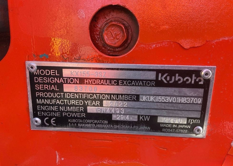 KUBOTA KX155-3SZ Excelente 2022 Com Apenas 204 Horas Excelente ###OPORTUNIDADE###