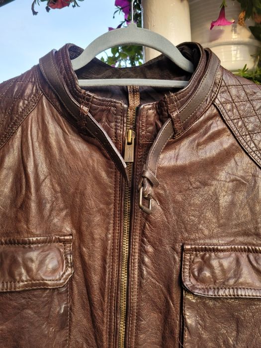 Kurtka skórzana męska brąz Massimo Dutti xxl piękna