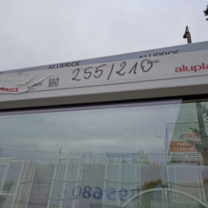 Okno tarasowe balkon  i fix 255/210 szare