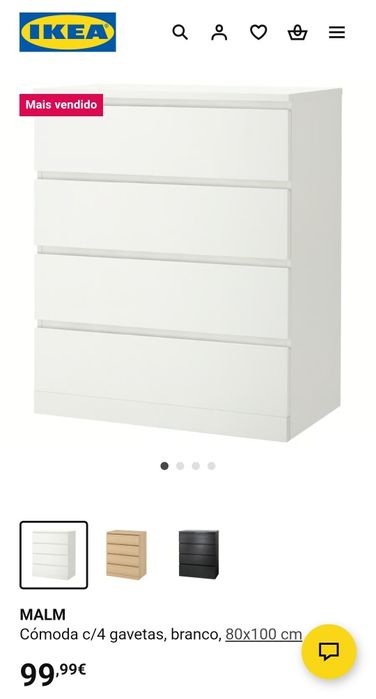 Cómoda c/ 4 gavetas IKEA