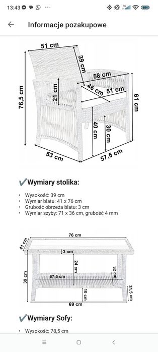 Zestaw mebli na ogród