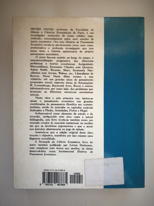 História do Pensamento Económico - Henri Denis