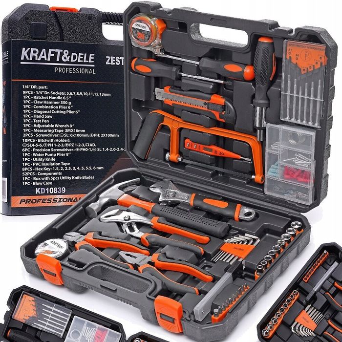 Duży Zestaw narzędzi Kraft&Dele 100 el. Nowy.