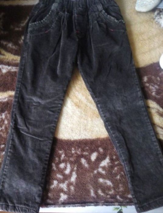 Штани вільвети на флісі на дівчинку розмір 128