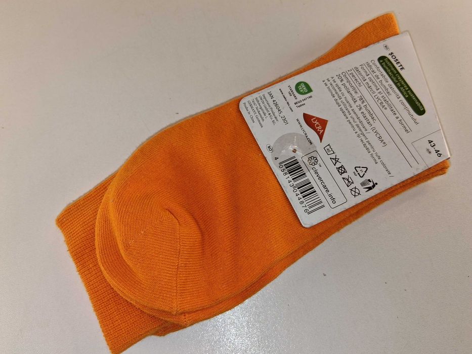 A184 Zestaw 2 Pary Skarpetki Bawełniane Pomarańczowe Lycra Rozm. 43-46