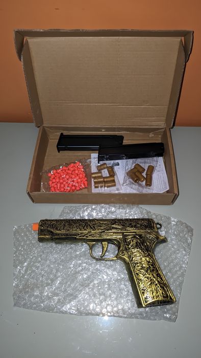 Arma de brinquedo, Brinquedo de arma de pistola semi-automática de 1911 para meninos, Arma de brinquedo de ejecção de concha vazia com 120 balas macia