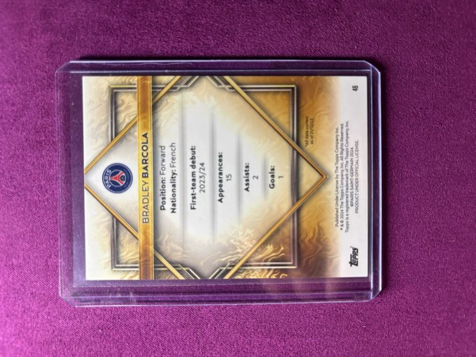Barcola rookie card psg gold drip