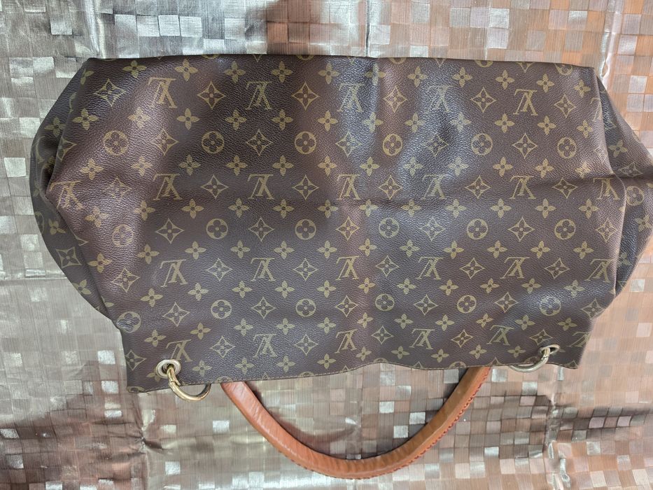 Mala modelo Artsy com Monogram e alça de couro trançado