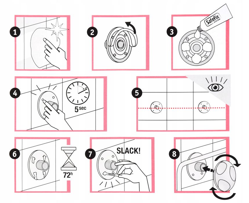 zestaw montażowy bez wiercenia do łazienki swiss