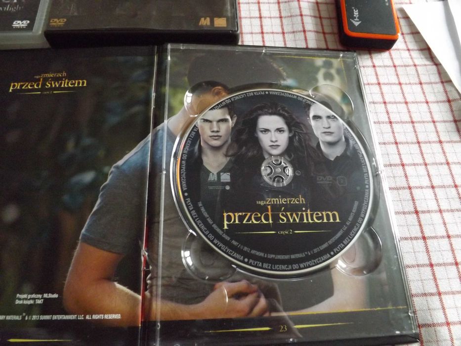 Zmierzch, saga , przed świtem 2, księżyc w nowiu . dvd , koncerty
