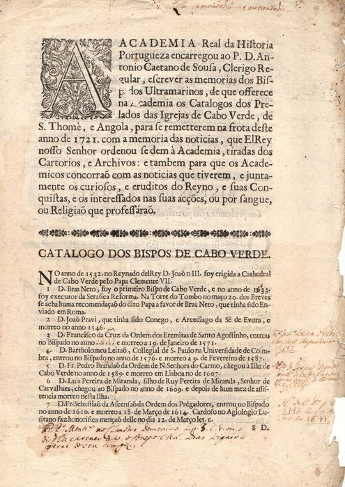 Catálogo dos prelados de Cabo Verde, São Tomé e Angola