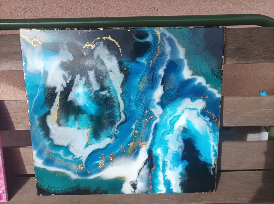 Quadro abstrato em epóxi