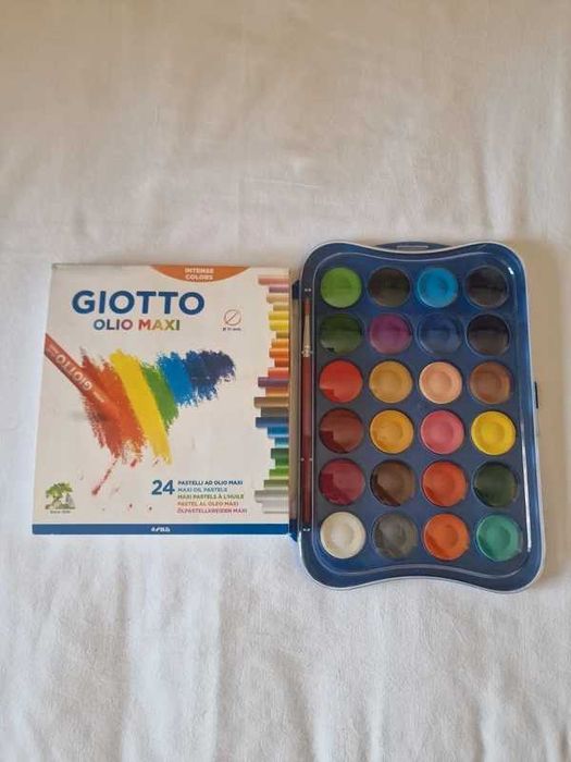 Kit Pintura Giotto (Aguarelas Novas + 24 Pastéis de Óleo Maxi)