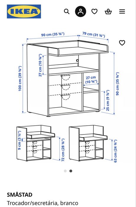 Trocador muda fraldas smastad ikea