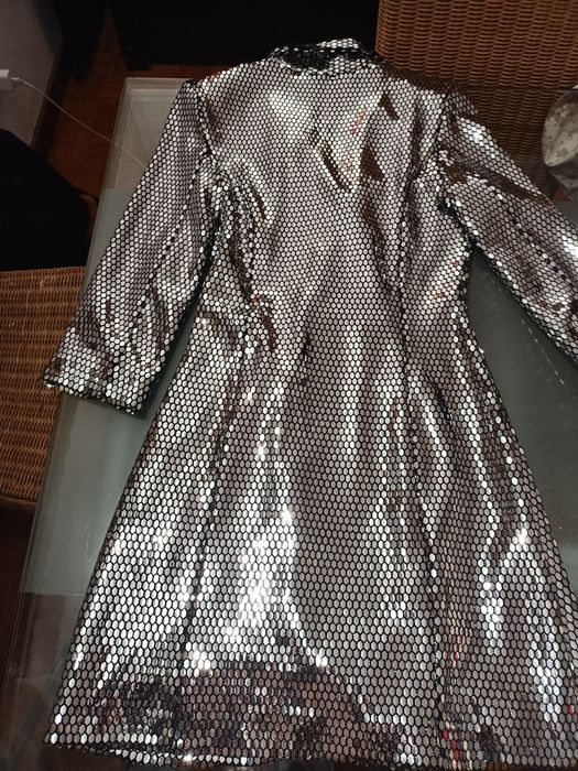 Vestido/Blazer prateado para o réveillon NOVO