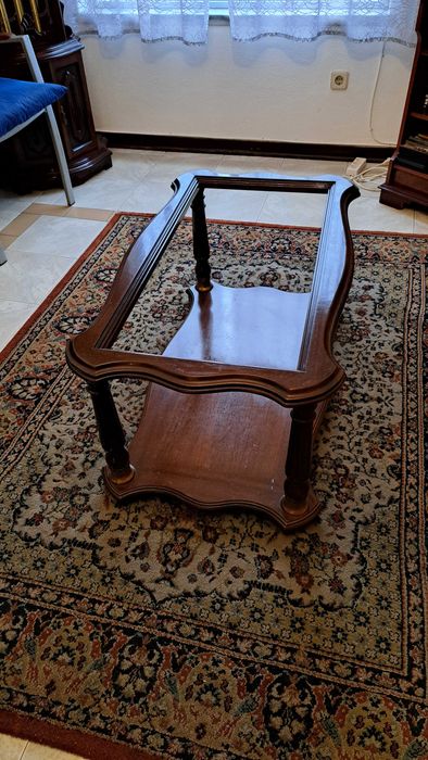 Móvel mesinha centro sala com tampo vidro