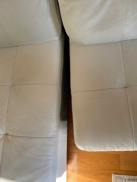 sofa de pele em cor branca bem estimados OPORTUNIDADE