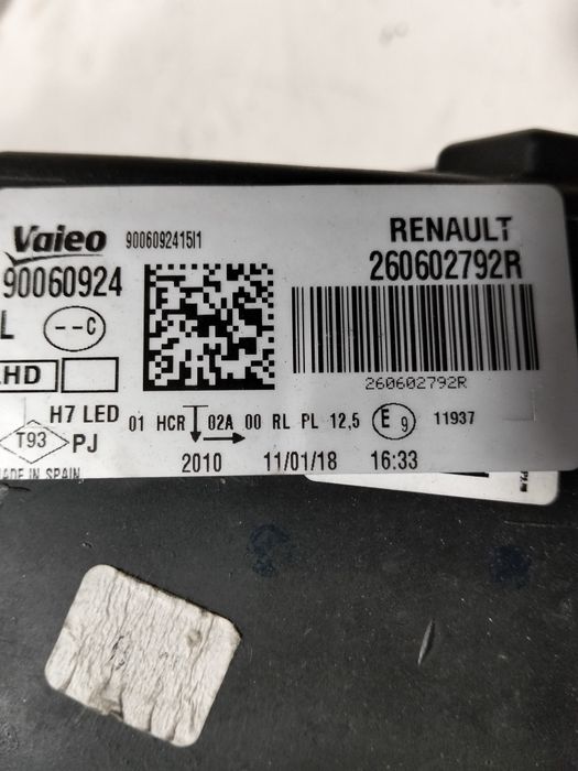 Farol Renault Megane 4 ótica original LED esquerdo