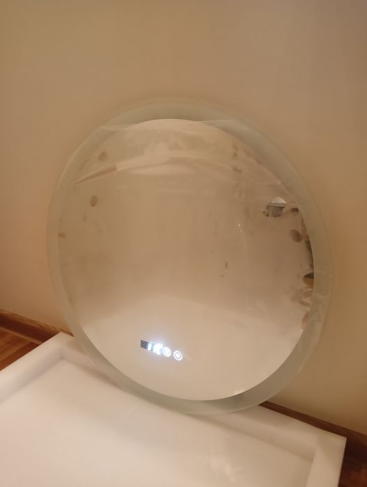 Lustro okrągłe podświetlane 50 cm ściemne NOWE