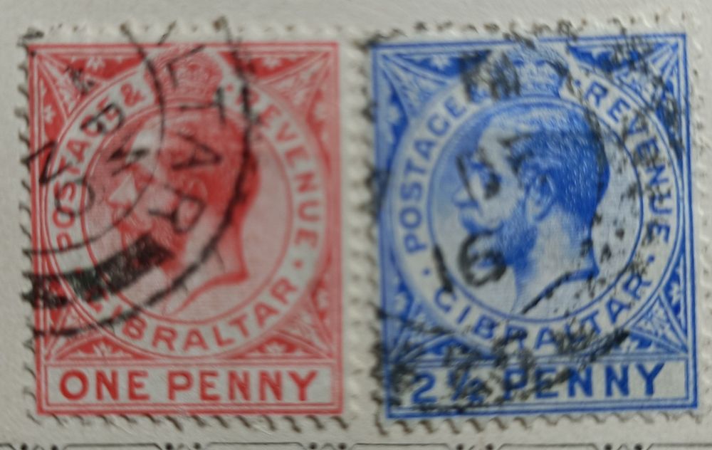 Selos antigos de Gibraltar de 1886 ao início do século XX