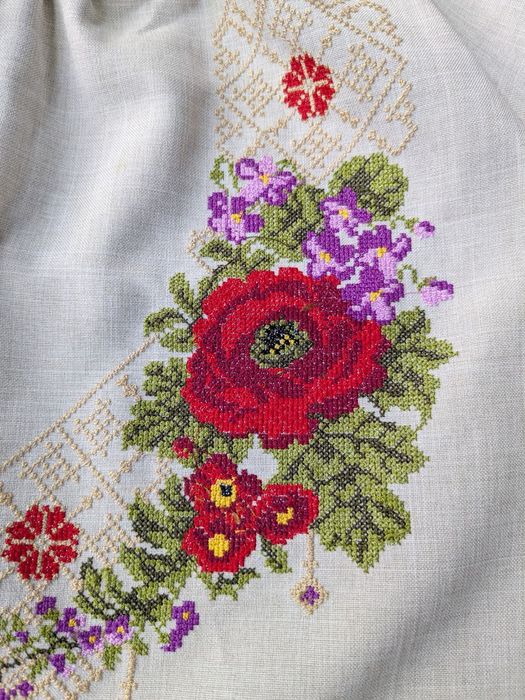 Вишита сукня та пояс з льону, плаття з вишивкою розмір S